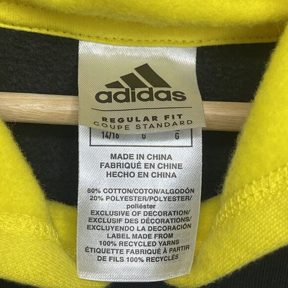 Adidas Big Boys Freestyle Hood Pullover Black Multi Hoodie L 14/16 - Picture 3 of 6